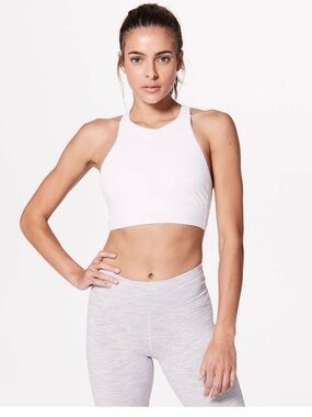lululemon Get Your Peek On White High-Neck Sports Bra